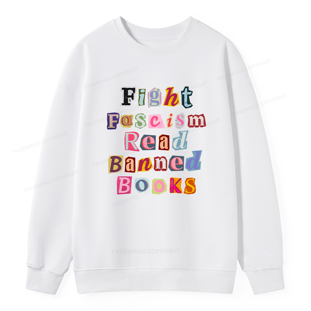 Pagewings Fight Fascism Read Books Unisex Classic Sweatshirt