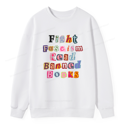 Pagewings Fight Fascism Read Books Unisex Classic Sweatshirt