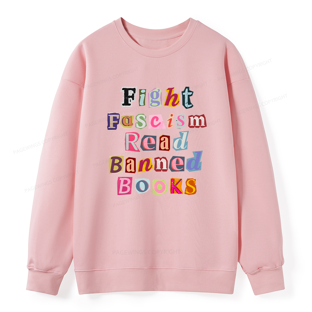 Pagewings Fight Fascism Read Books Unisex Classic Sweatshirt