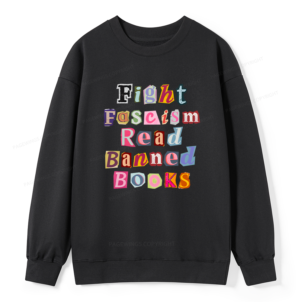 Pagewings Fight Fascism Read Books Unisex Classic Sweatshirt