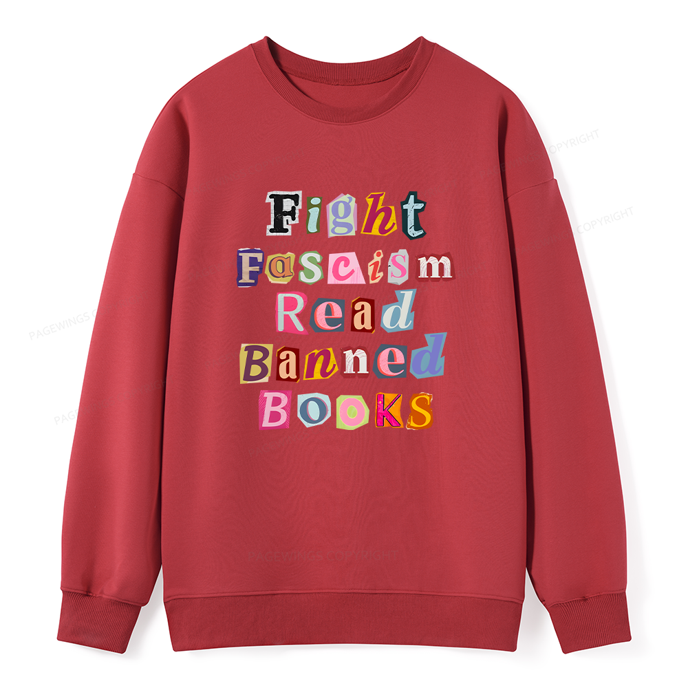 Pagewings Fight Fascism Read Books Unisex Classic Sweatshirt