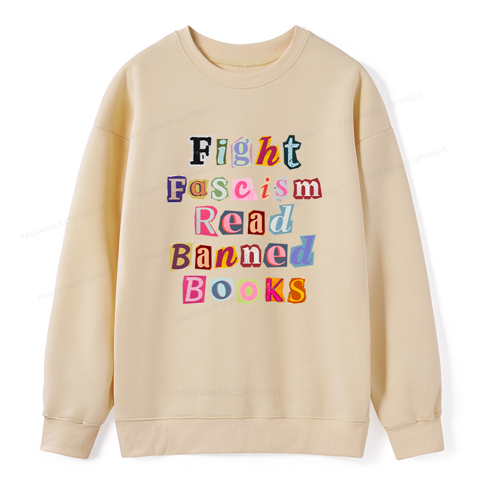 Pagewings Fight Fascism Read Books Unisex Classic Sweatshirt