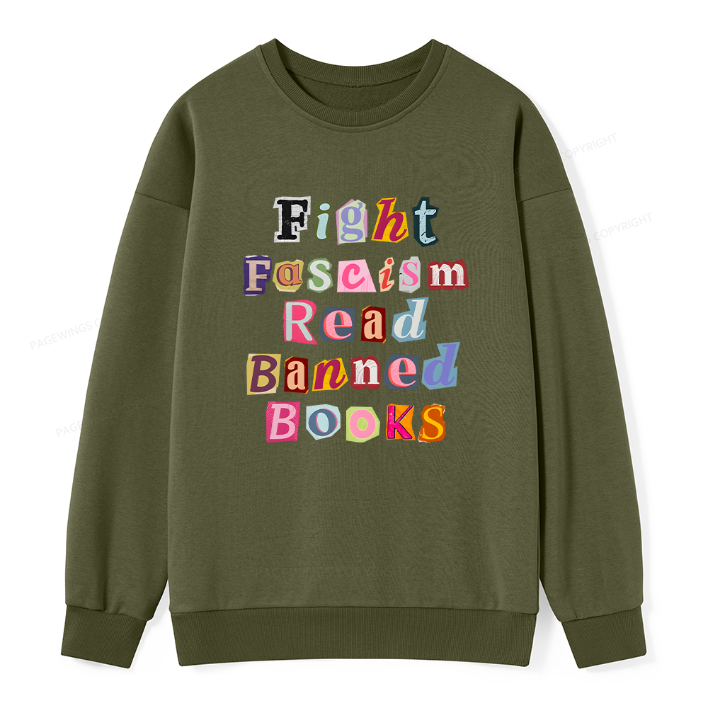 Pagewings Fight Fascism Read Books Unisex Classic Sweatshirt