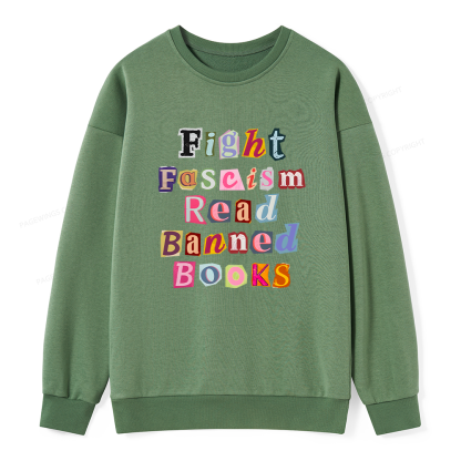 Pagewings Fight Fascism Read Books Unisex Classic Sweatshirt