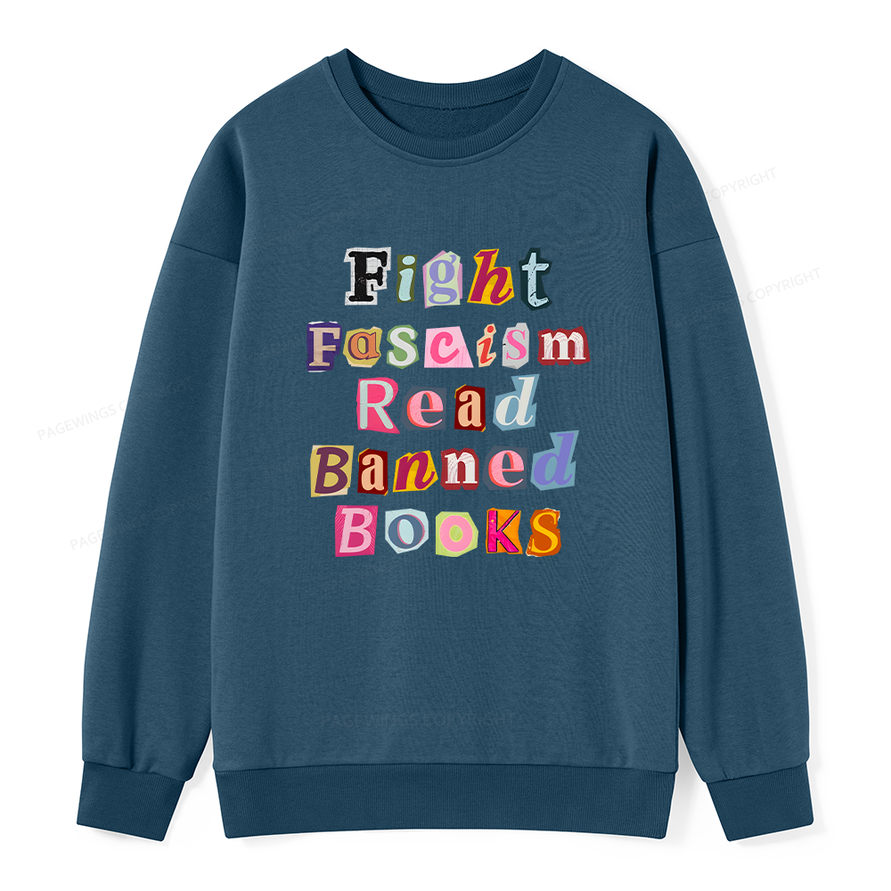 Pagewings Fight Fascism Read Books Unisex Classic Sweatshirt
