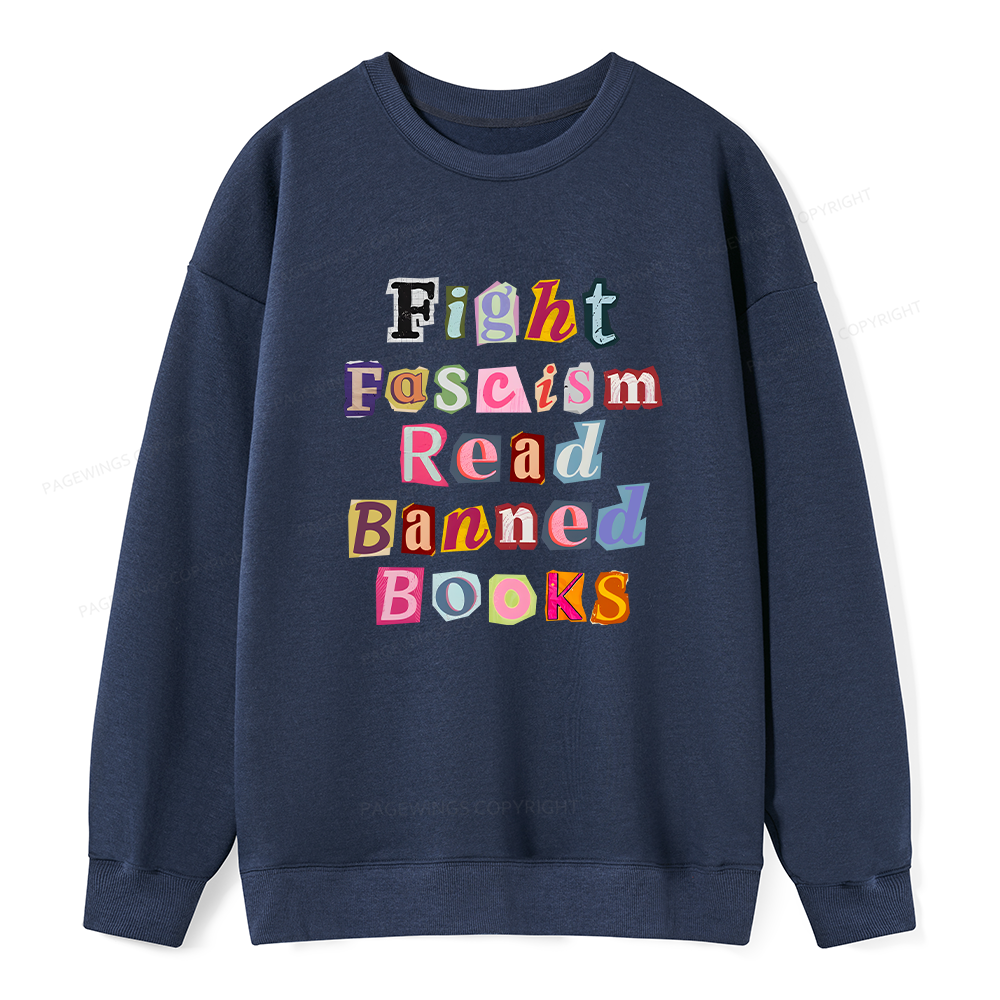 Pagewings Fight Fascism Read Books Unisex Classic Sweatshirt