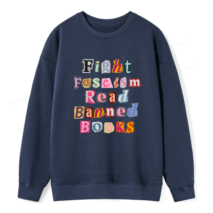 Pagewings Fight Fascism Read Books Unisex Classic Sweatshirt