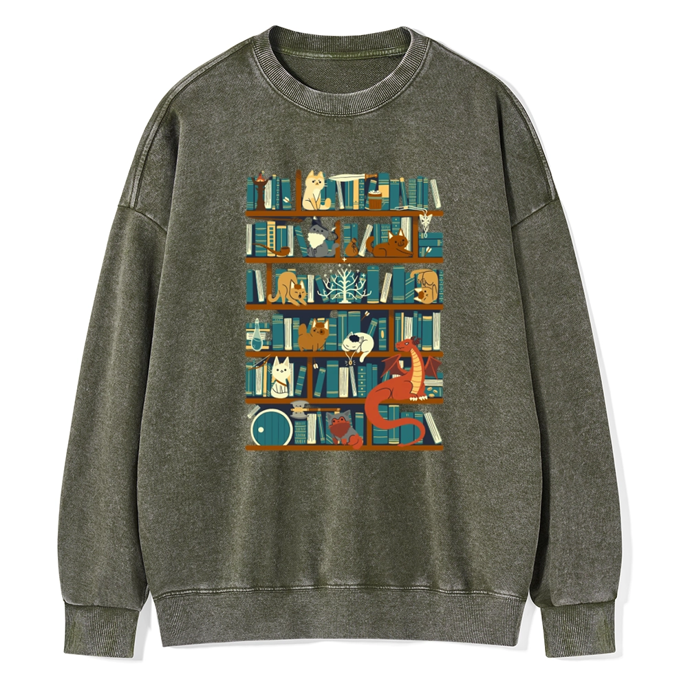 Pagewings Library of the Ring Unisex Washed Sweatshirt