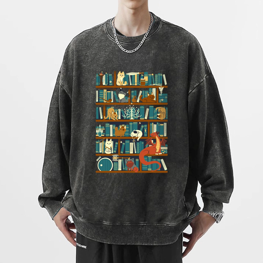 Pagewings Library of the Ring Unisex Washed Sweatshirt