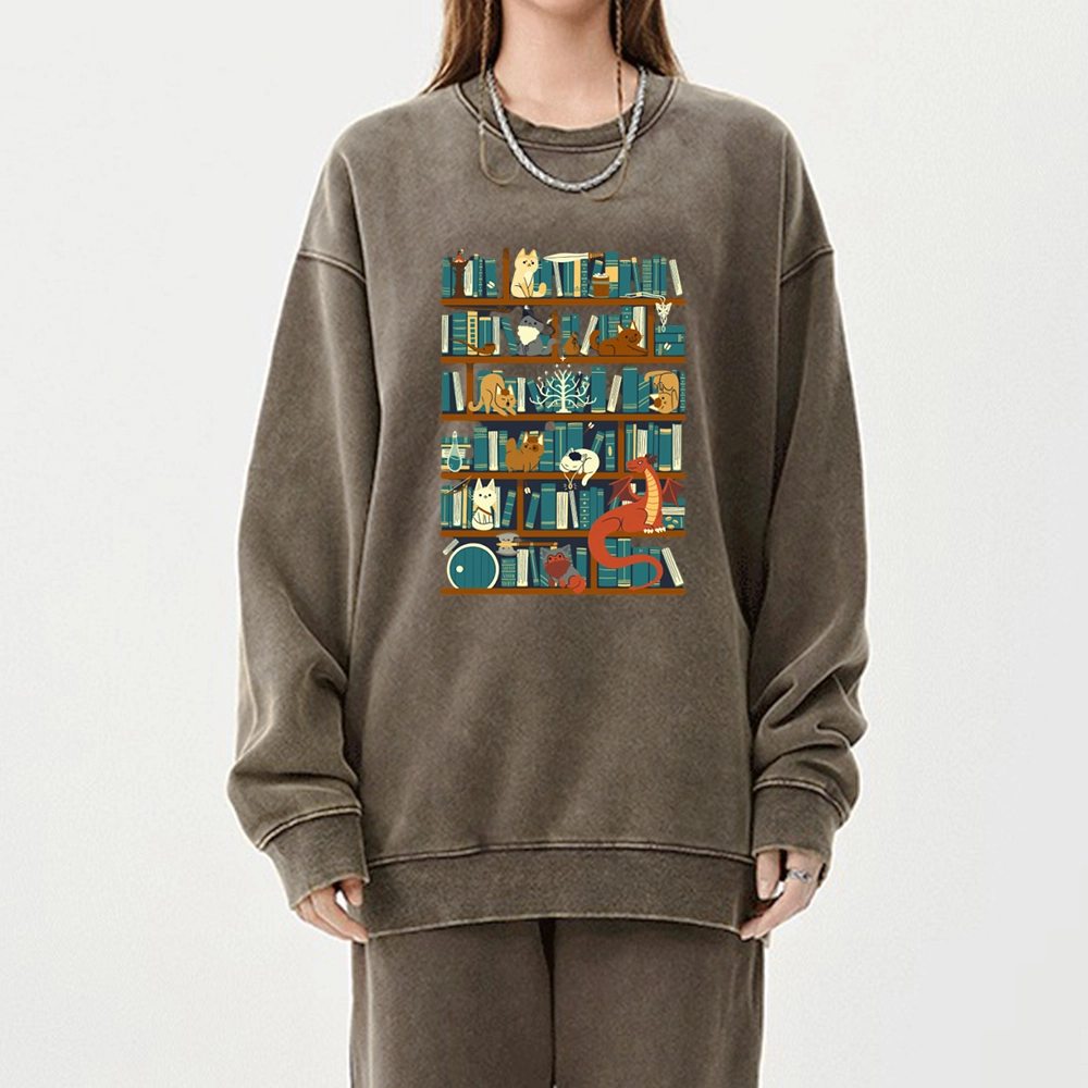 Pagewings Library of the Ring Unisex Washed Sweatshirt