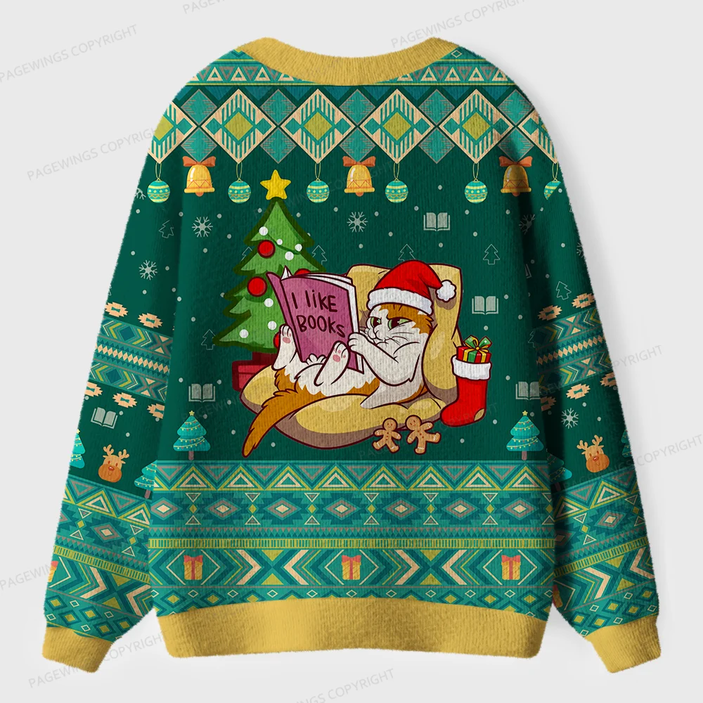 Pagewings I Love Books Unisex Ugly Cardigan Sweaters