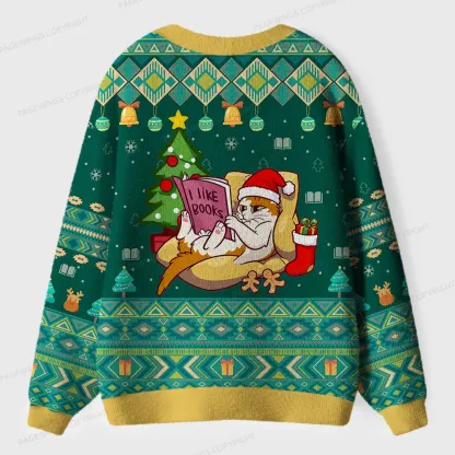 Pagewings I Love Books Unisex Ugly Cardigan Sweaters