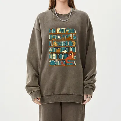 Pagewings Library of the Ring Unisex Washed Sweatshirt