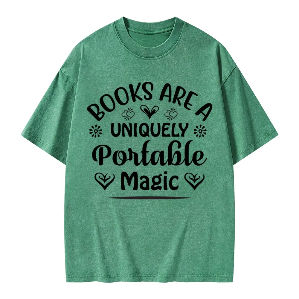 Pagewings Books Are A Uniquely Portable Magic Unisex Washed T-shirt