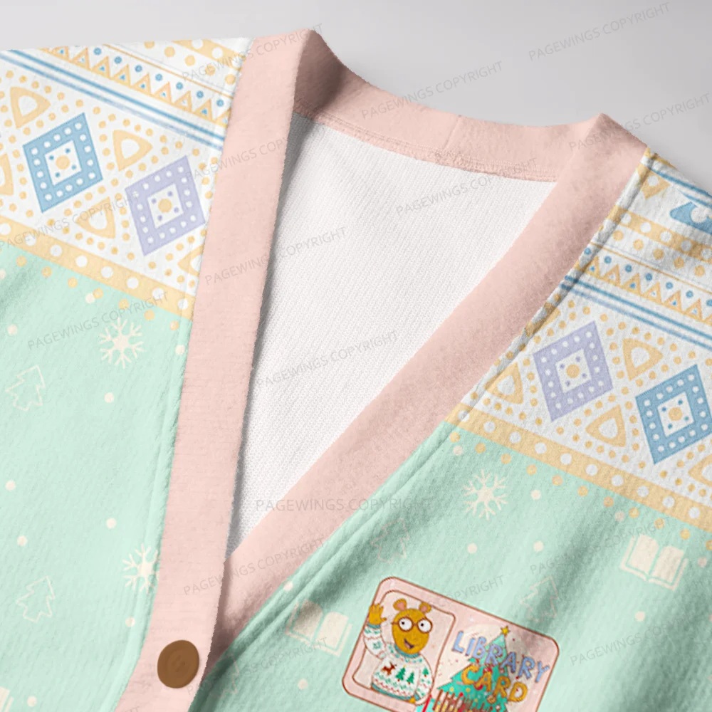 Pagewings Having Fun Isn’t Hard When You’ve Got A Library Card Unisex Ugly Cardigan Sweaters