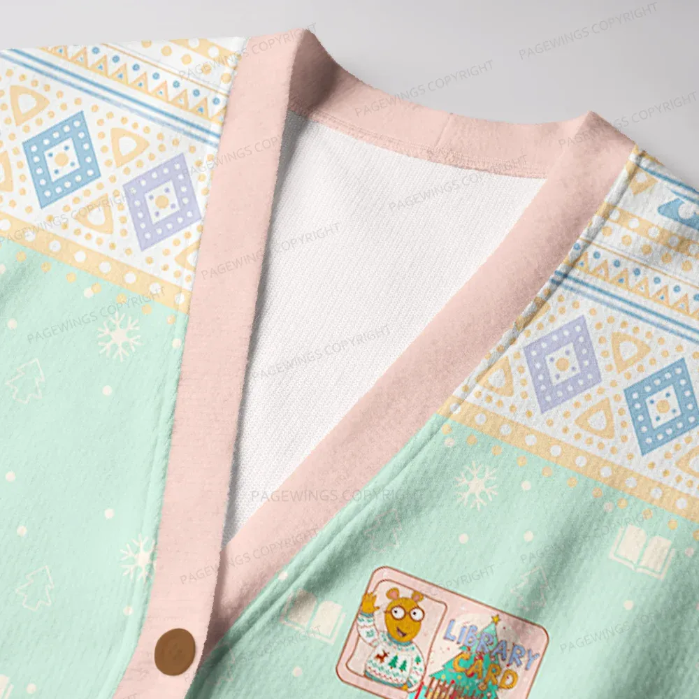 Pagewings Having Fun Isn’t Hard When You’ve Got A Library Card Unisex Ugly Cardigan Sweaters