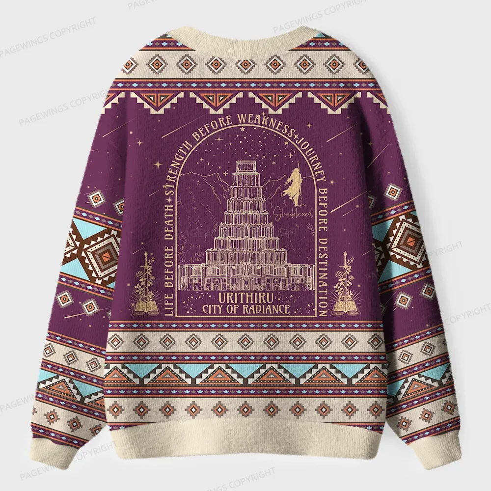 Pagewings Defend The Public Library Unisex Ugly Cardigan Sweaters
