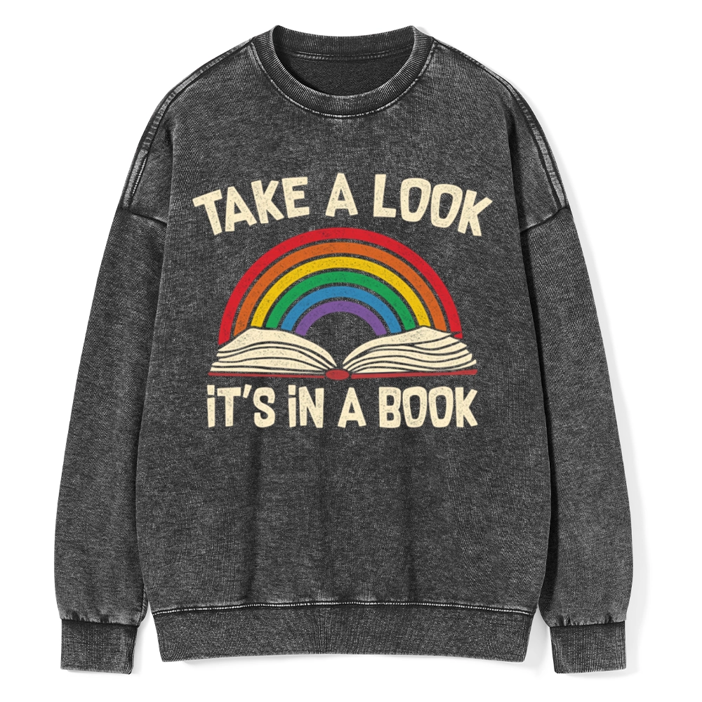 Pagewings Take A Look It's In A Book Unisex Washed Sweatshirt