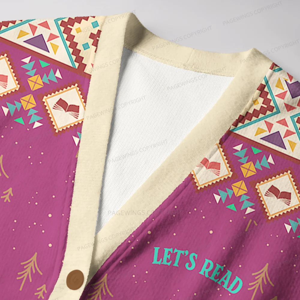 Pagewings Let's Read Unisex Ugly Cardigan Sweaters