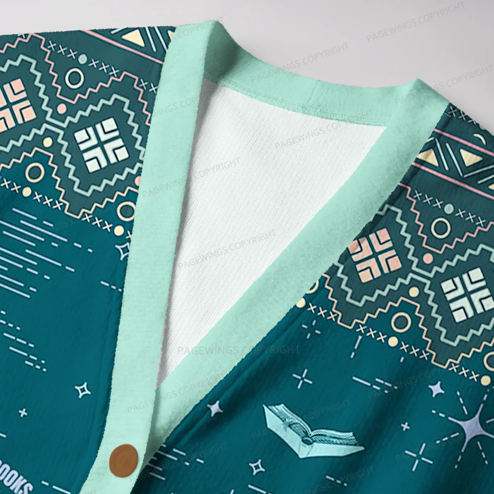 Pagewings Read Banned Books Gain Forbidden Knowledge Unisex Ugly Cardigan Sweaters