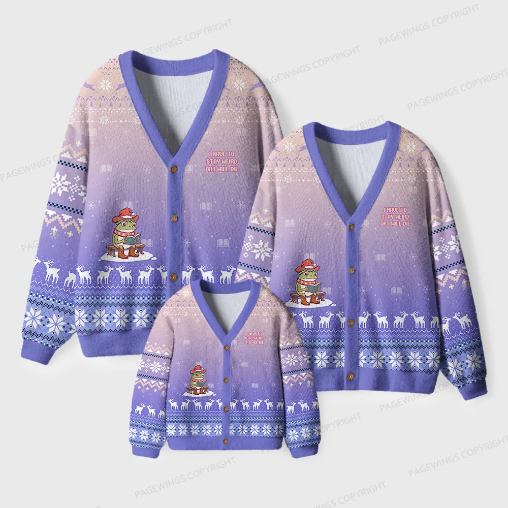 Pagewings I Read To Stay Alive And Be A Little Free Unisex Ugly Cardigan Sweaters