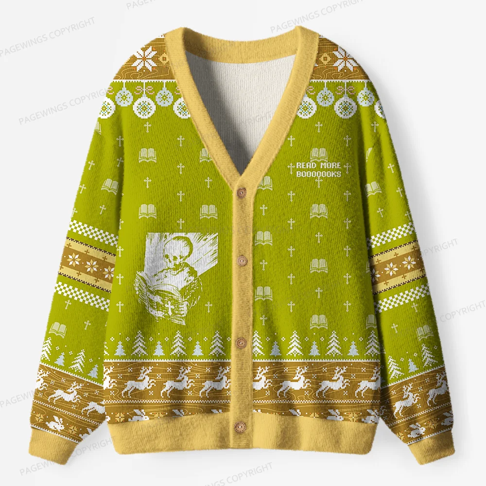 Pagewings Read More Boooooks Unisex Ugly Cardigan Sweaters