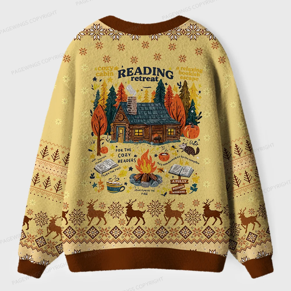 Pagewings Reading Retreat Unisex Ugly Cardigan Sweaters