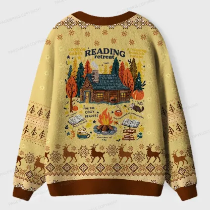 Pagewings Reading Retreat Unisex Ugly Cardigan Sweaters