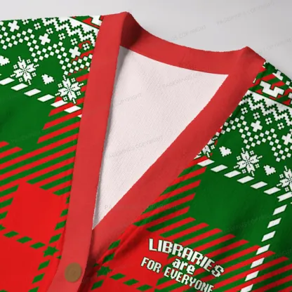 Pagewings Libraries For Everyone Unisex Ugly Cardigan Sweaters