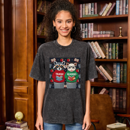 Pagewings Funny Book Lover Unisex Washed T-shirt