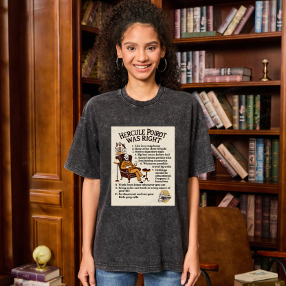 Pagewings Hercule Poirot was Right Unisex Washed T-shirt