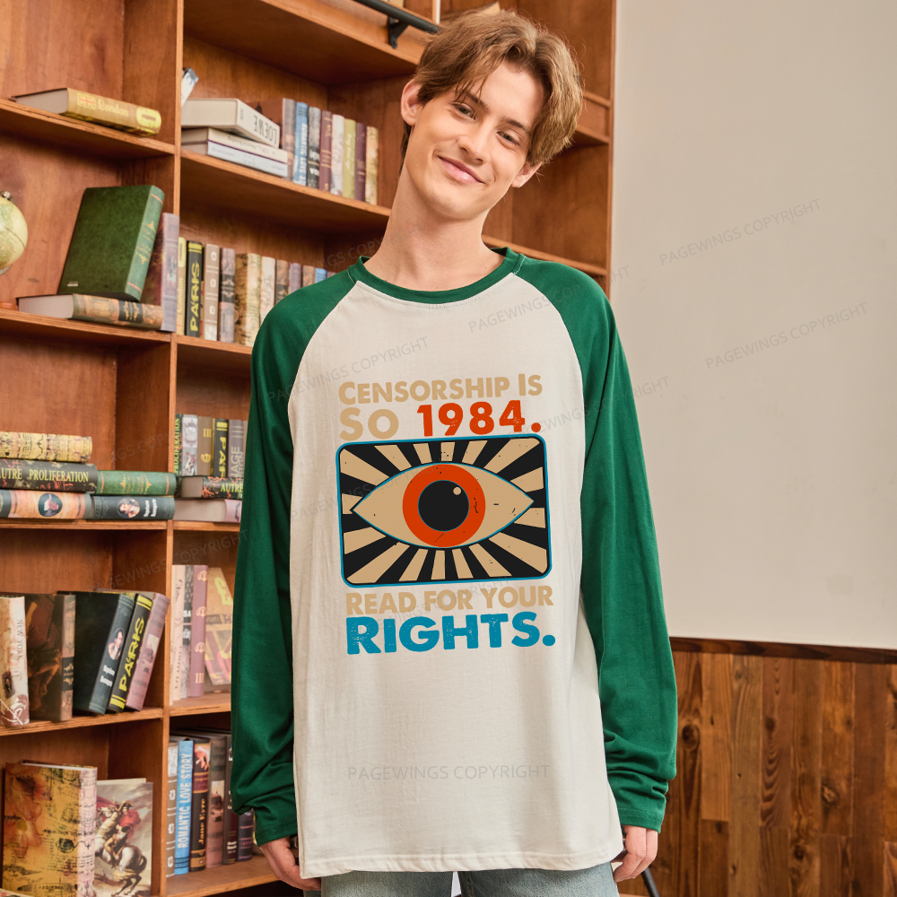 Pagewings Read For Your Rights Long Sleeve Raglan T-shirt
