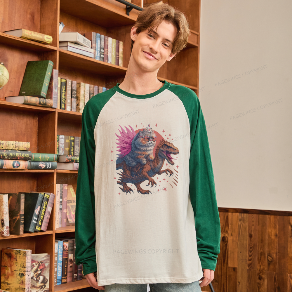 Pagewings Vintage Book Lover Princess Long Sleeve Raglan T-shirt
