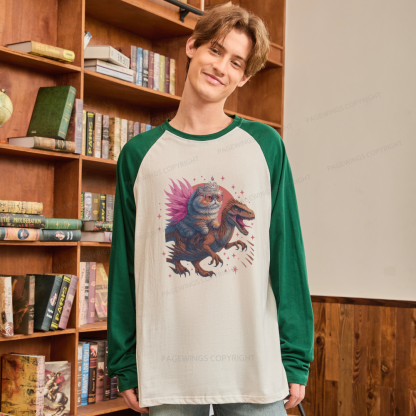 Pagewings Vintage Book Lover Princess Long Sleeve Raglan T-shirt