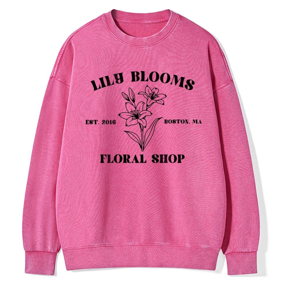 Pagewings Lily Bloom's Floral Unisex Washed Sweatshirt
