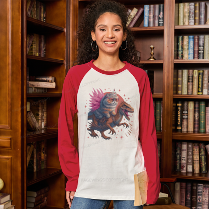 Pagewings Vintage Book Lover Princess Long Sleeve Raglan T-shirt