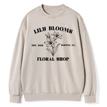 Pagewings Lily Bloom's Floral Unisex Washed Sweatshirt