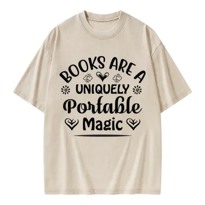 Pagewings Books Are A Uniquely Portable Magic Unisex Washed T-shirt