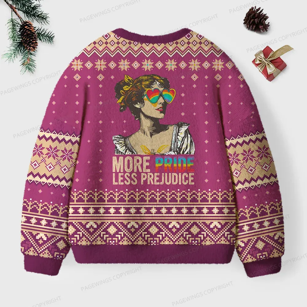 Pagewings More Pride Less Prejudice Unisex Ugly Knit Sweatshirt