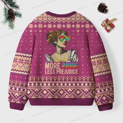 Pagewings More Pride Less Prejudice Unisex Ugly Knit Sweatshirt