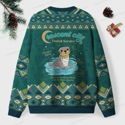 Pagewings Crescent City Postal Service Unisex Ugly Knit Sweatshirt