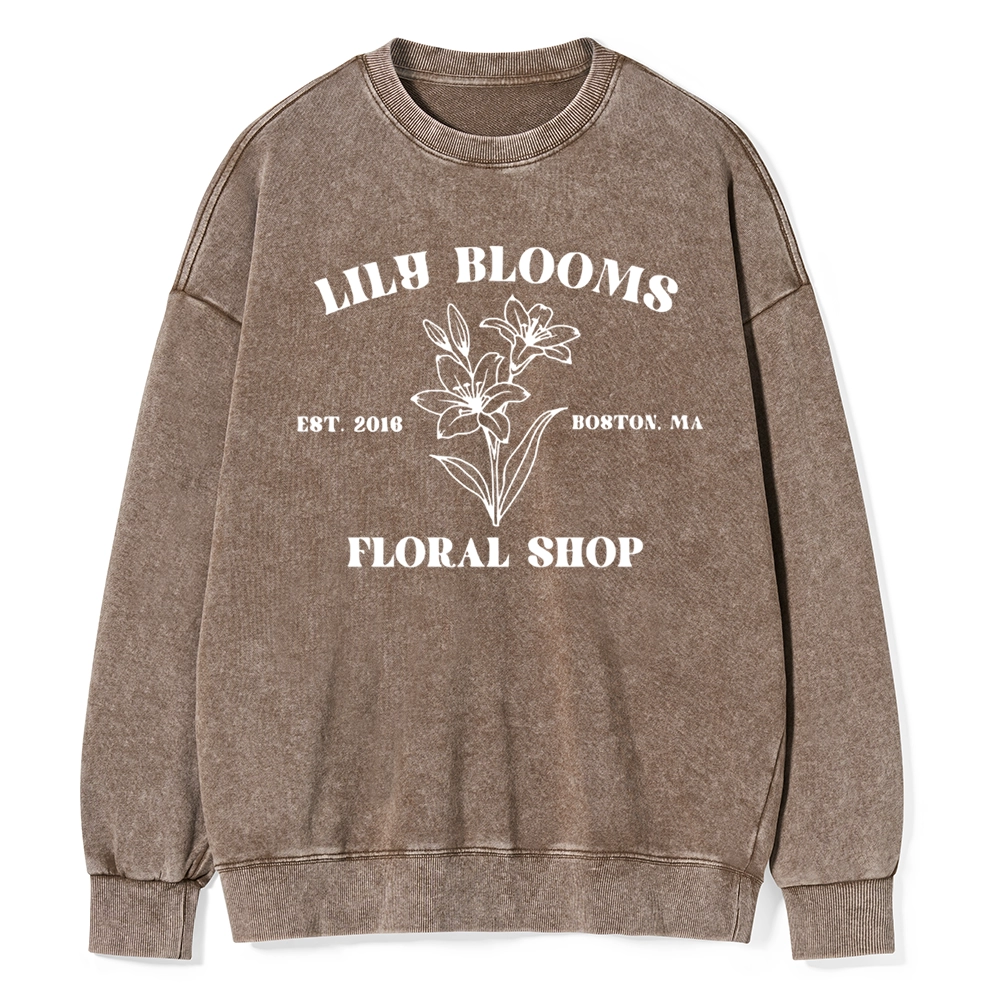 Pagewings Lily Bloom's Floral Unisex Washed Sweatshirt