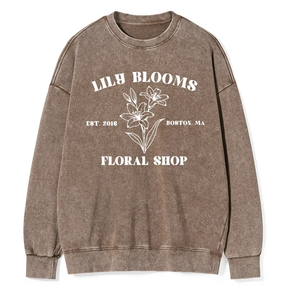 Pagewings Lily Bloom's Floral Unisex Washed Sweatshirt