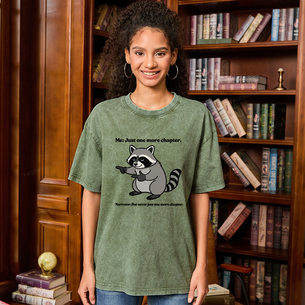 Pagewings Just One More Chapter Unisex Washed T-shirt