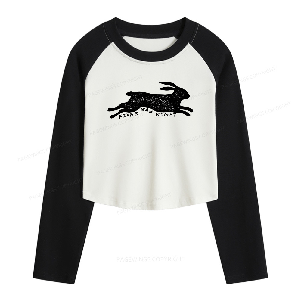 Pagewings Fiver Was Right Long Sleeve Crop Raglan T-shirt