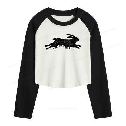 Pagewings Fiver Was Right Women Long Sleeve Crop Raglan T-shirt