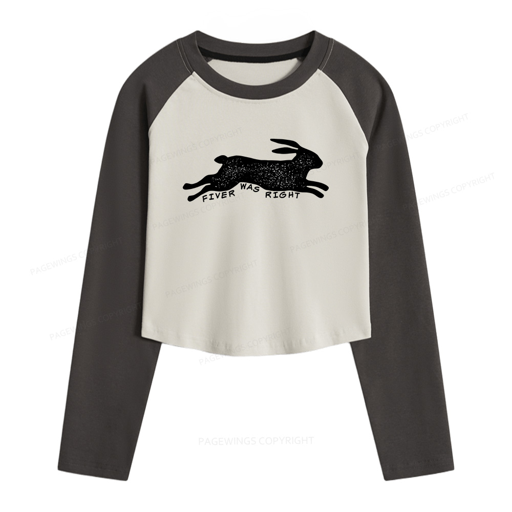 Pagewings Fiver Was Right Women Long Sleeve Crop Raglan T-shirt