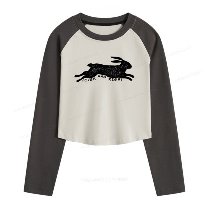 Pagewings Fiver Was Right Women Long Sleeve Crop Raglan T-shirt