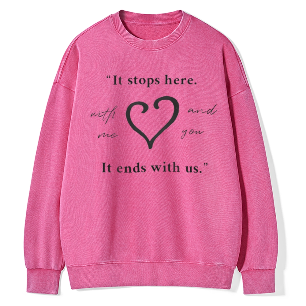 Pagewings It Ends With Us Colleen Hoove Unisex Washed Sweatshirt