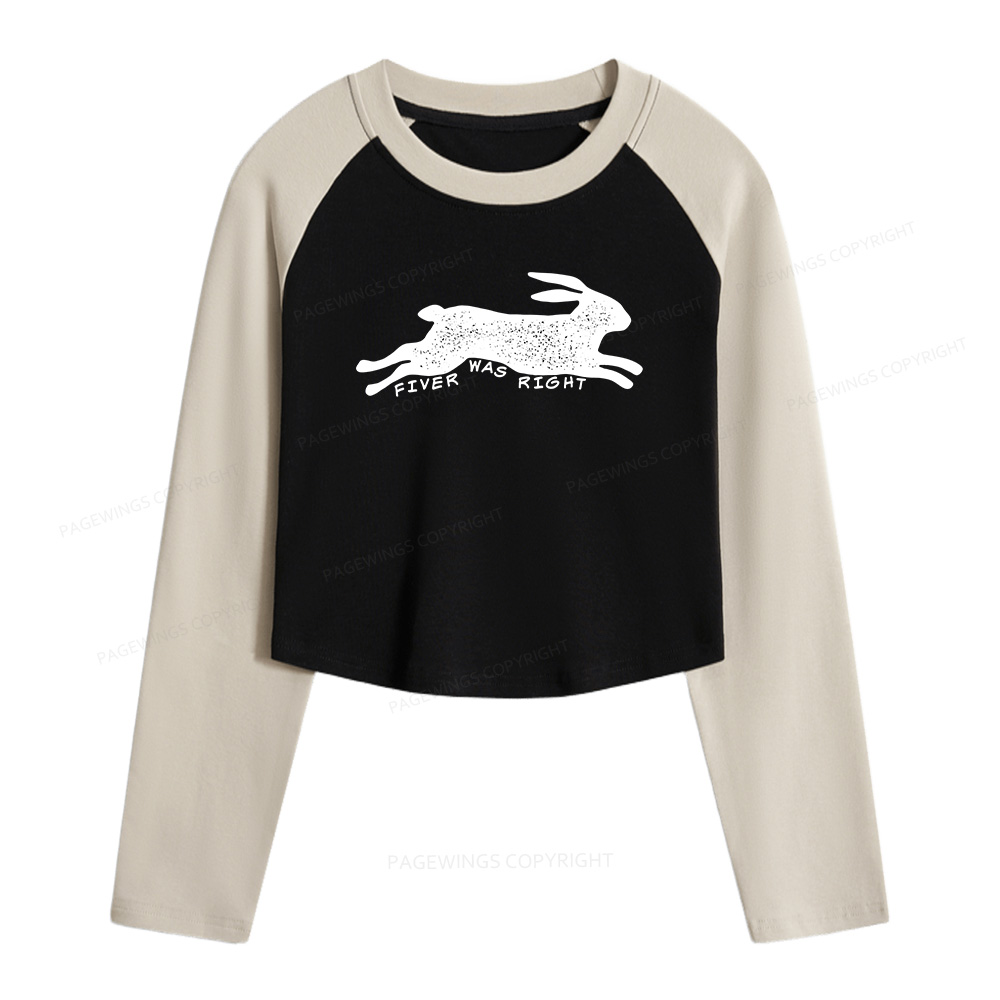 Pagewings Fiver Was Right Women Long Sleeve Crop Raglan T-shirt